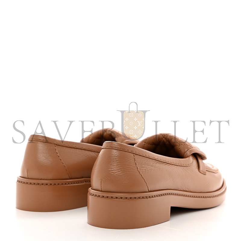 CHANEL QUILTED LEATHER CC TURNLOCK LOAFERS 